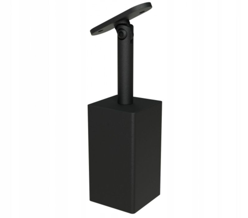 Okucie metalowe słupka balustrady górne z drewnem 60x60 mm czarne