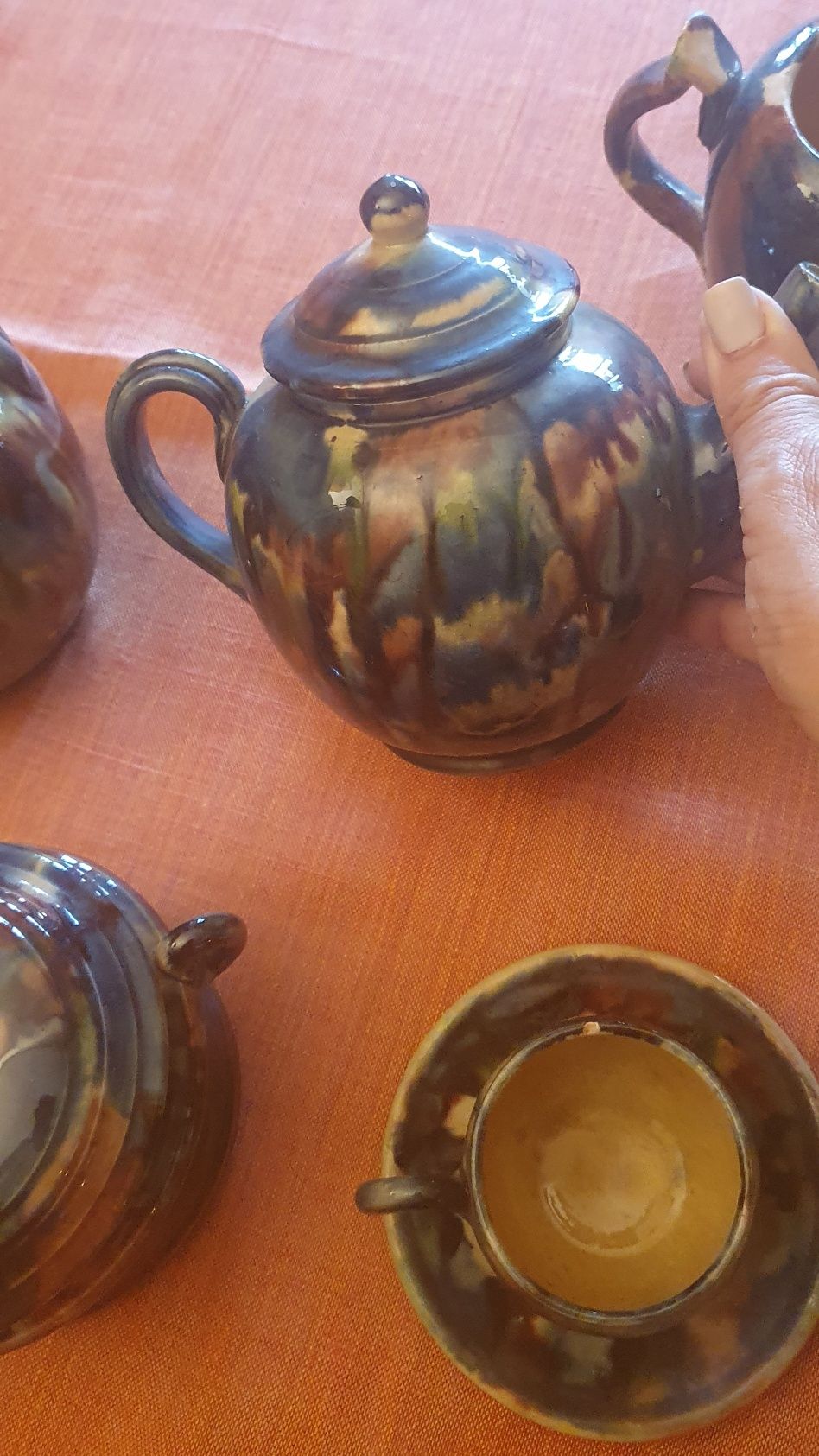 Serviço café em faiança das Caldas da Rainha do início século XX