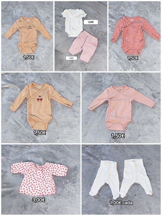 Roupas para bebê 0-4 m, almofada amamentação, sling e saco de dormir