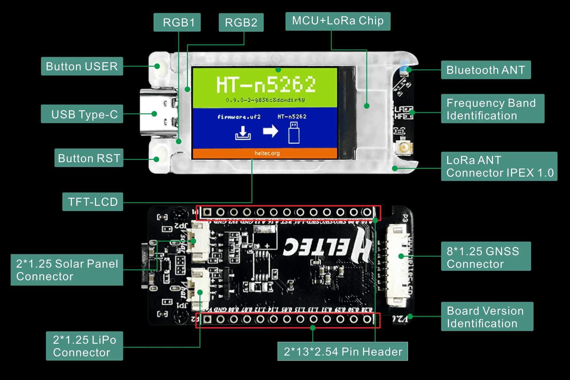 Mesh Node T114 (Rev. 2.0), nRF52840 + SX1262, Meshtastic, 863-928МГц