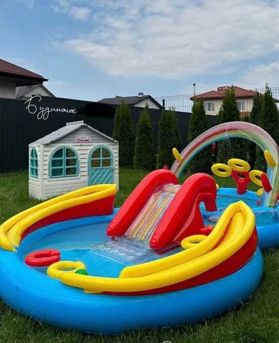 Детский надувной игровой центр бассейн Intex Басейн з гіркою