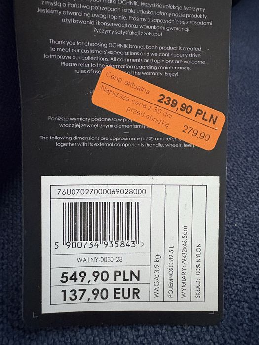 Walizka granatowa ochnik