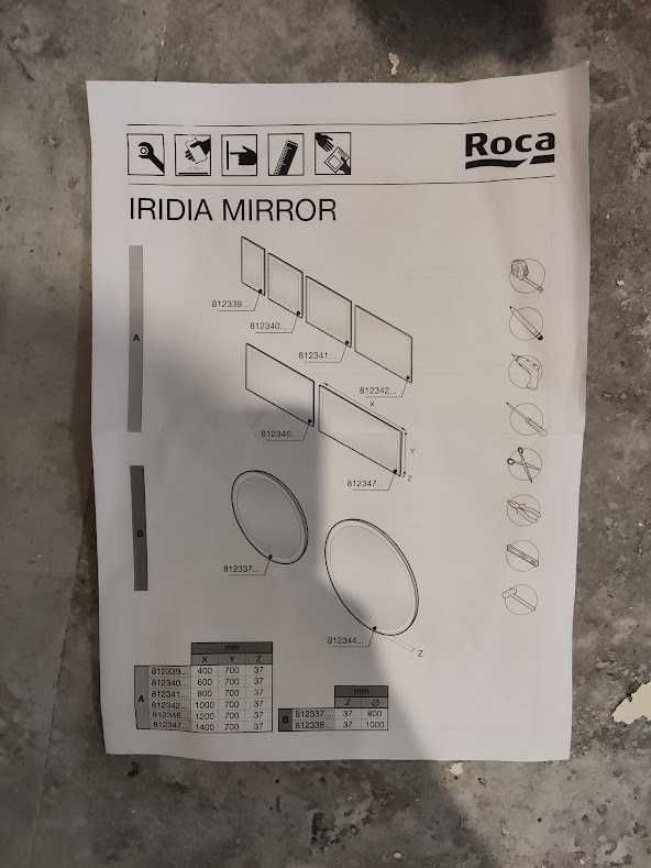 ROCA IRIDIA Lustro LED 100x70 cm z ogrzewaniem
