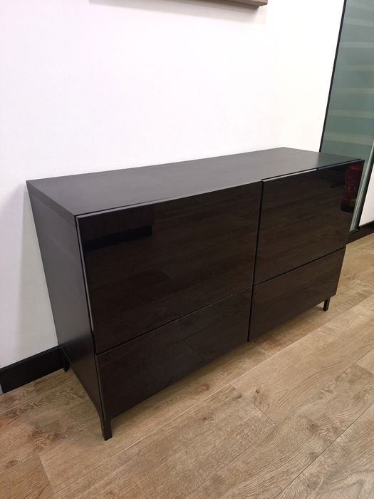Komoda szafka Ikea czarna wysoki połysk