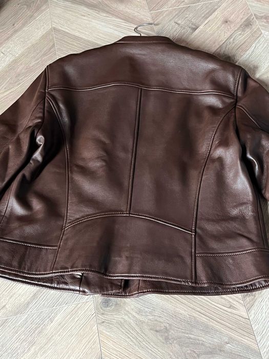 Kurtka skórzana Massimo Dutti nowa z metkami brązowa XL damska