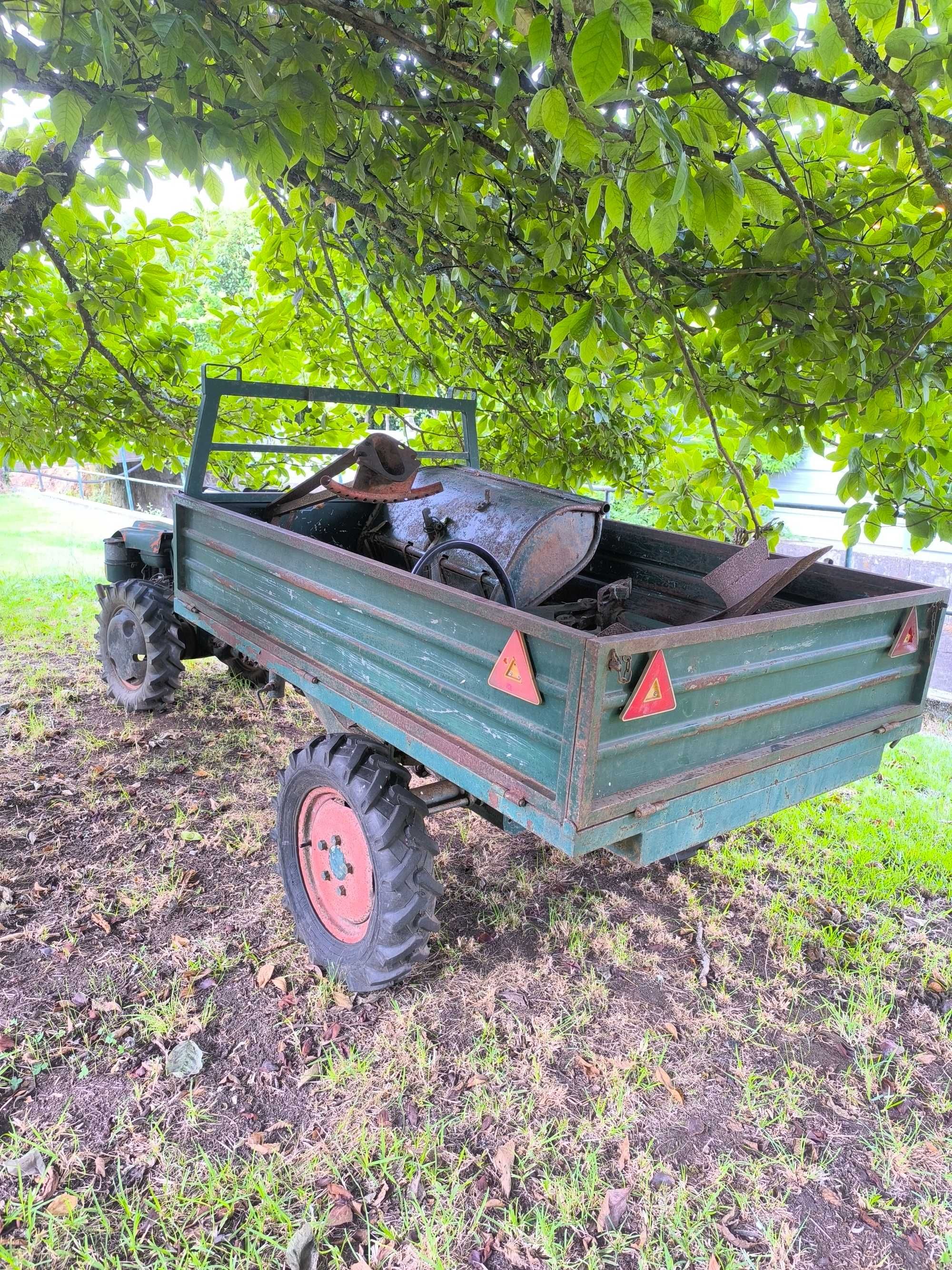 Motocultivador motor lombardini 16cv + reboque+charrua+ fresa+ arado