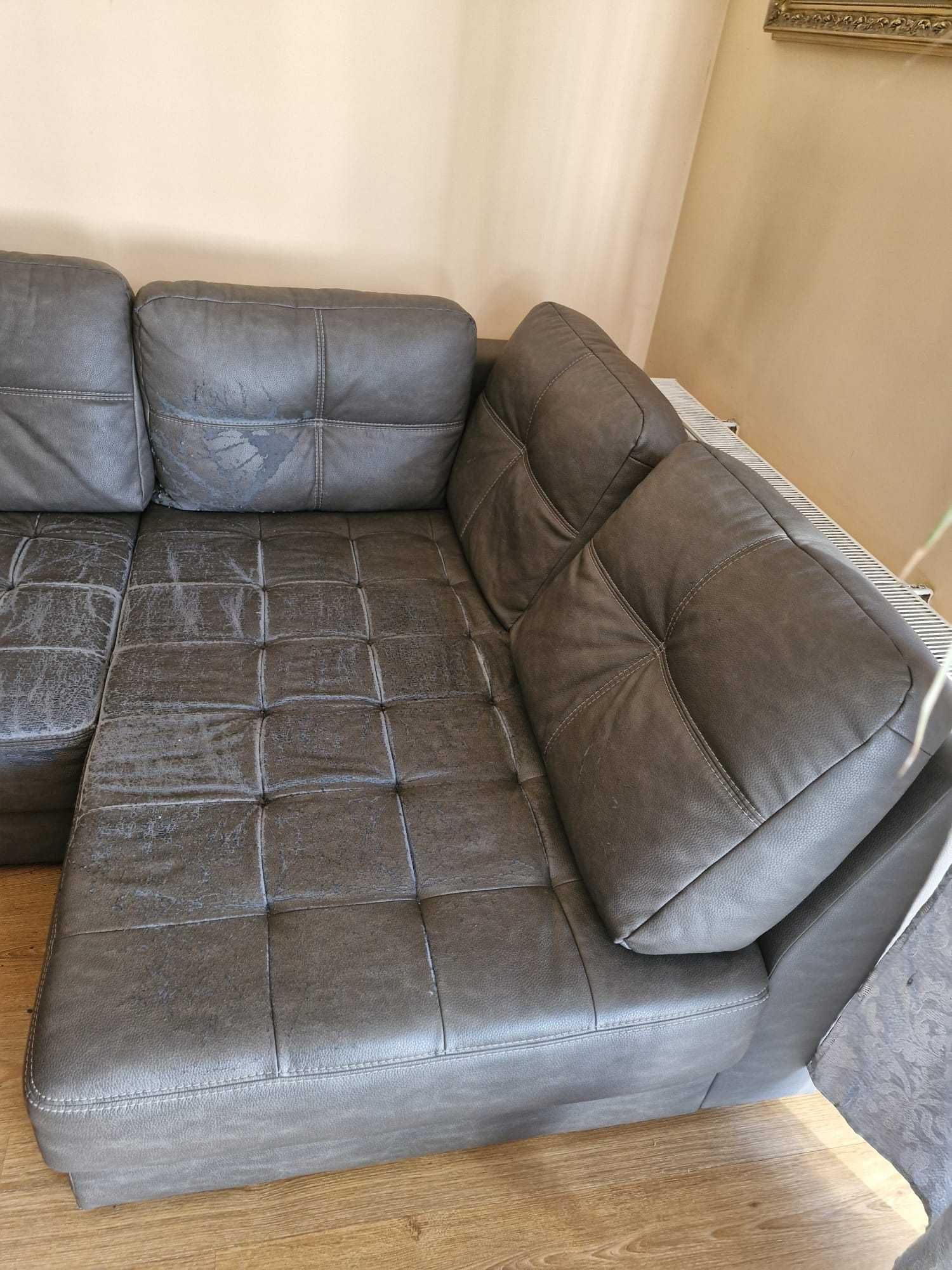 Sofa narożna 295x169 z Agata Meble szara z funkcją spania