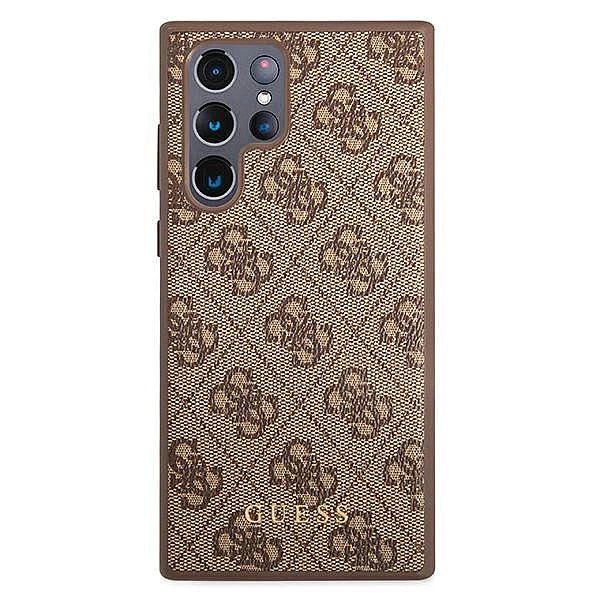 Guess GUHCS22LG4GFBR S22 Ultra S908 brązowy/brown hard case 4G Metal G
