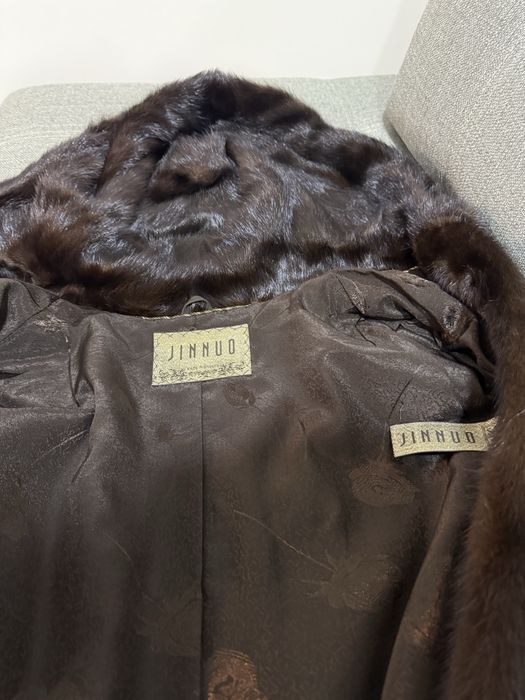 Шуба напівшубок норковий густе хутро темний шоколад xs-m