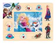 Puzzle drewniane z uchwytami Kraina Lodu