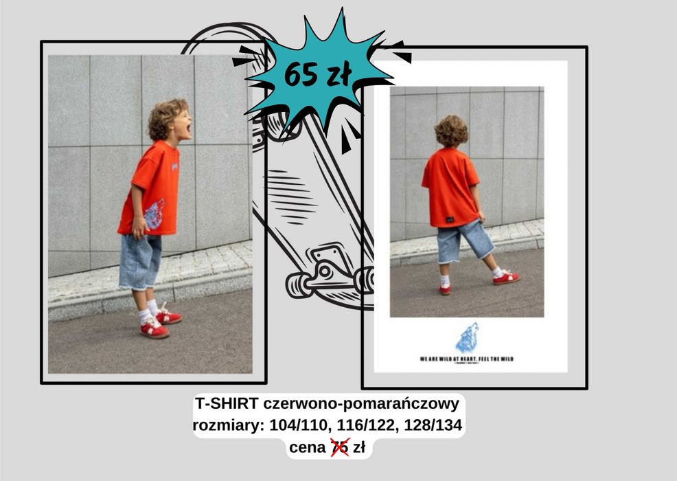 T-shirt dziecięcy MASHMNIE – bawełna, Polska marka, rozm. 116/122.