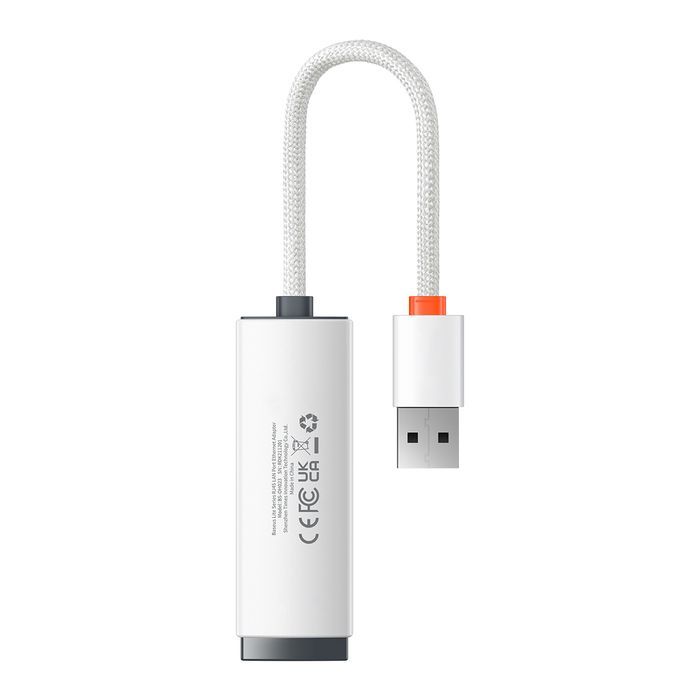 Baseus Adapter Lite Series - Usb Na Rj45 - 100 Mbps (Wkqx000002) Biały