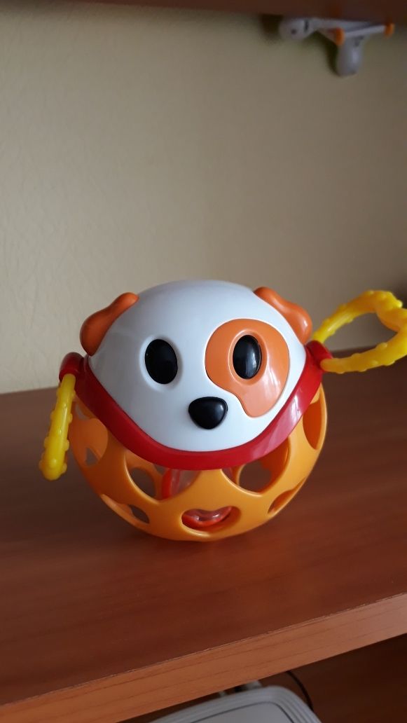 Игрушка Погремушка мягкий мяч "Собака" Bebelino грызунок