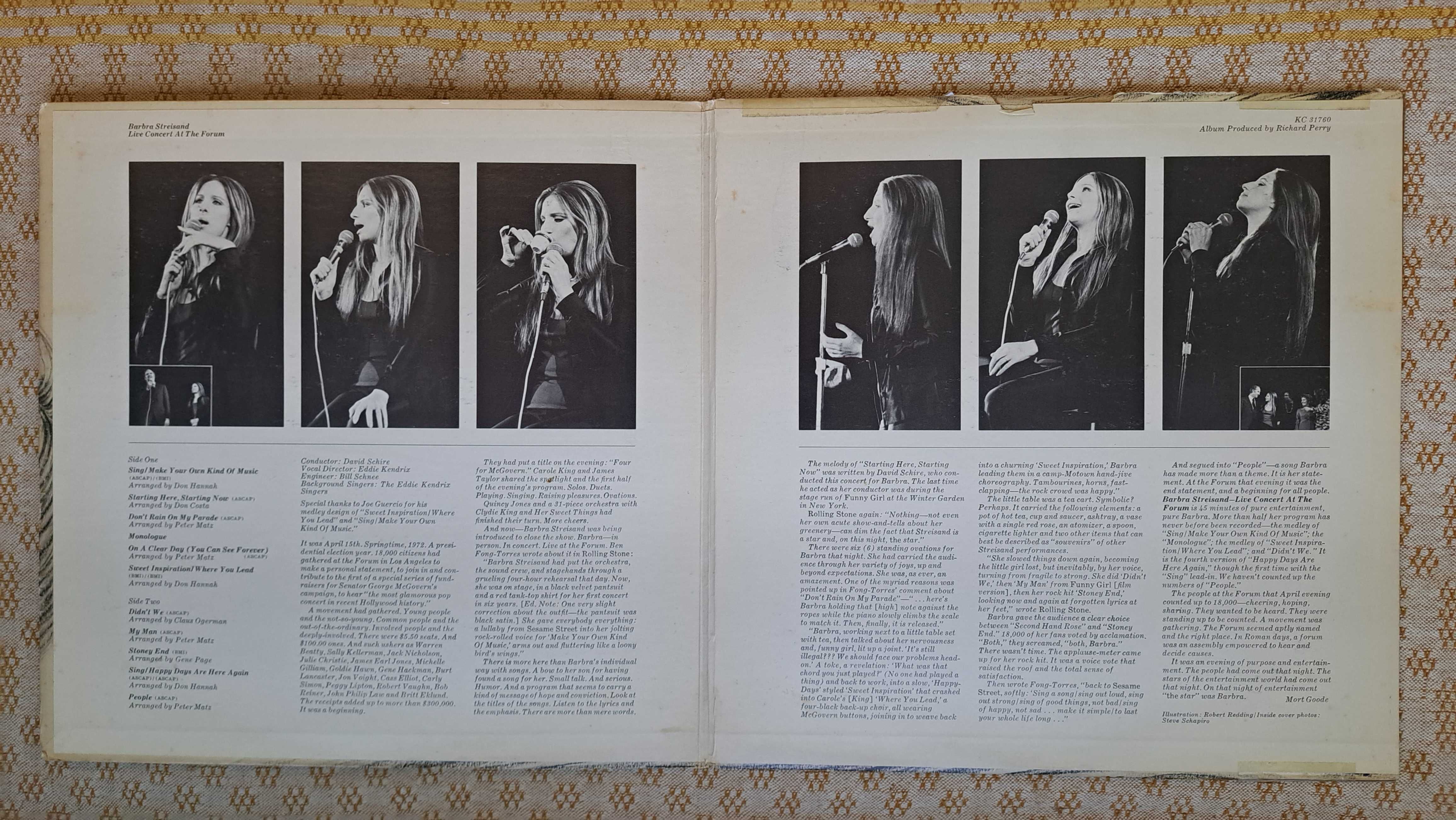 Barbra Streisand Live Concert At The Forum 1972 US (VG+/VG+)