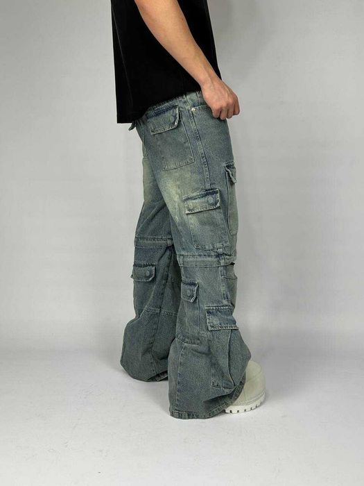 Джинси Balenciaga Cargo faded baggy штани archive синие джинсы сині