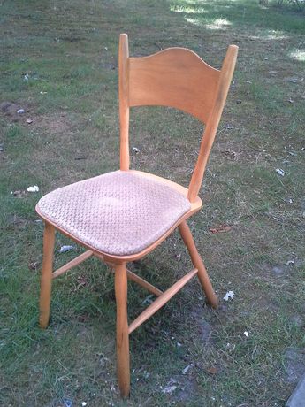 Krzesło drewniane PRL, Z.P.M. Radomsko, sygnowane, krzesło vintage