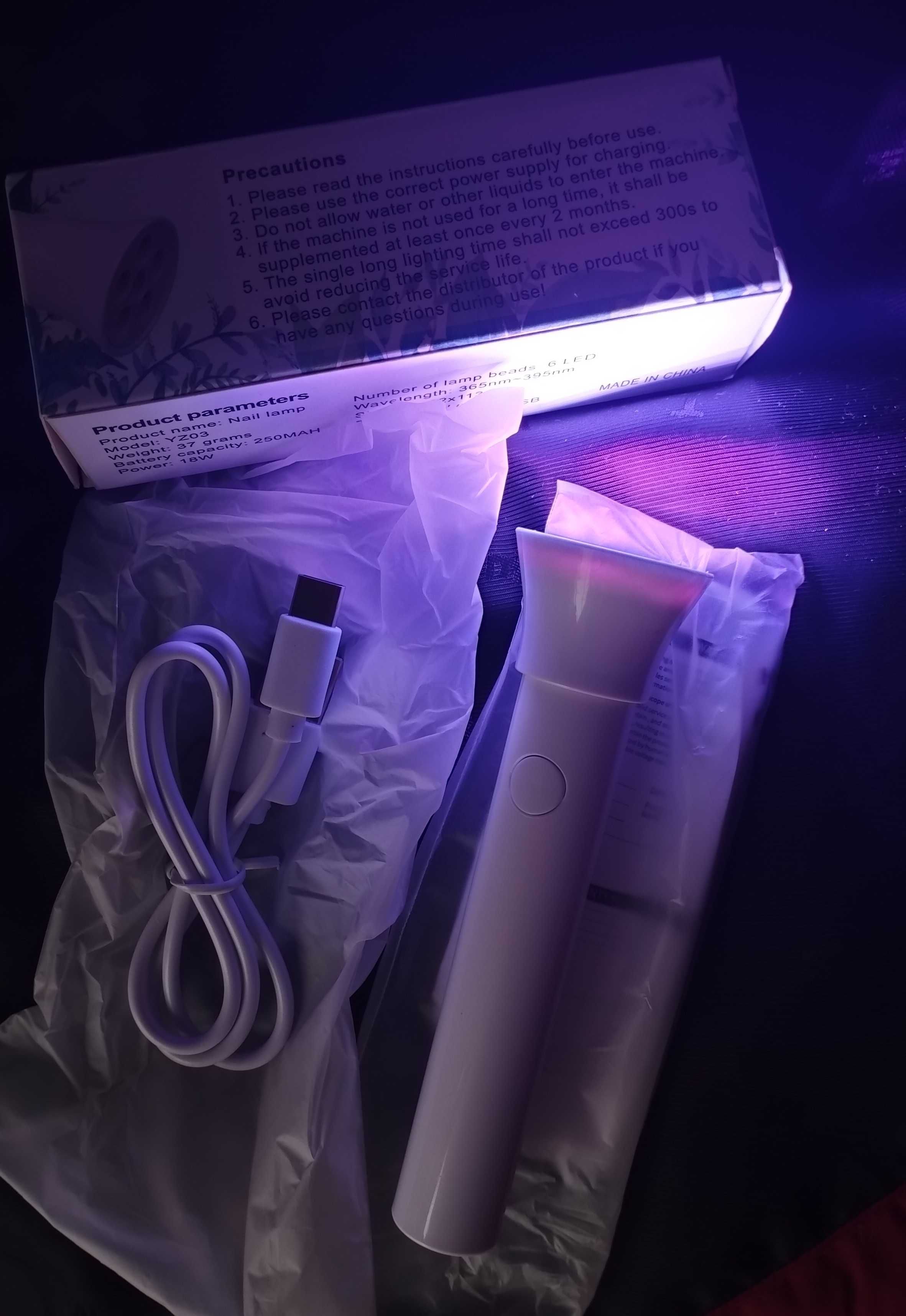 Ліхтарик для гель-лака УФ фонарик UV манікюр 18В 6 світлодіодів