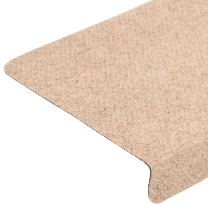 vidaXL Nakładki na schody, 10 szt., kremowe , 65x21x4 cm