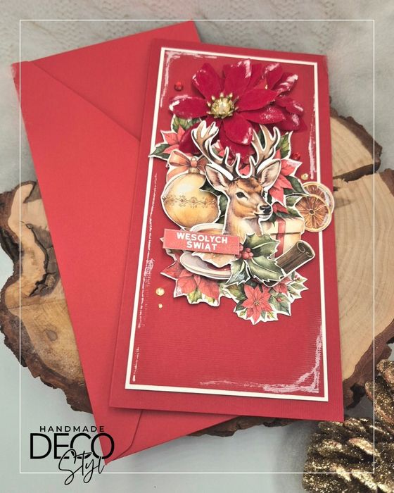 Kartka składana premium DL Boże Narodzenie z miejscem na pieniądze