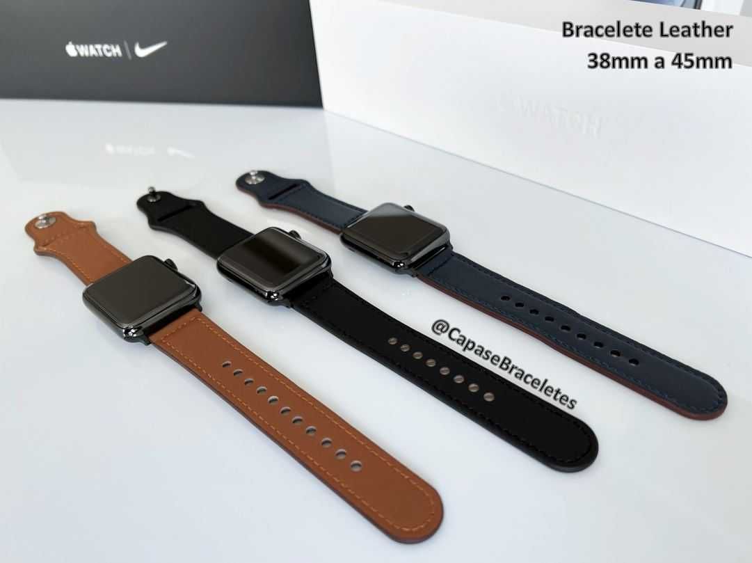 Bracelete em Pele para Apple Watch