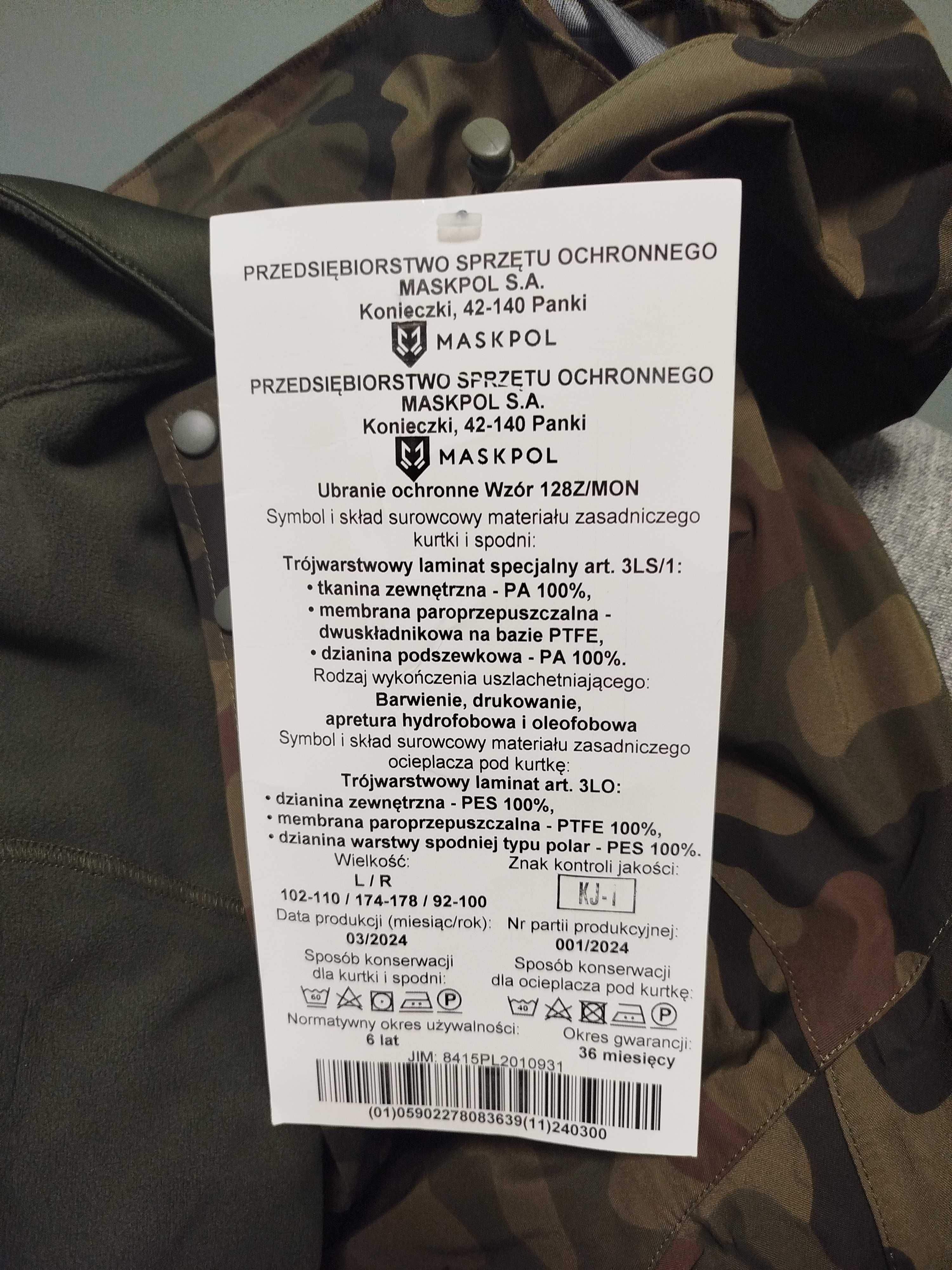 Ubranie ochronne goratex komplet nowy L/R