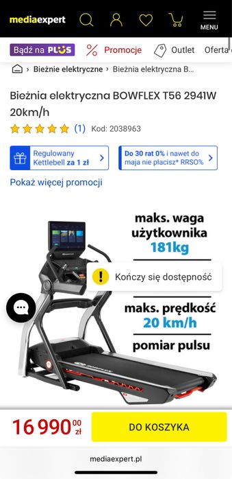 Okazja !! Bieznia bowflex t56 najlepszy mozliwy sprzet na rynku !