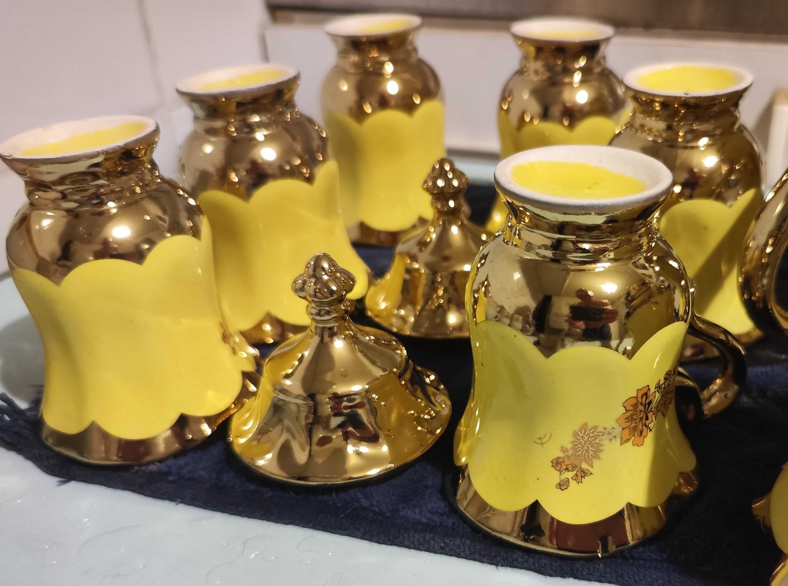 Сервіз чайний Орфей лимонний з золотом кераміка ручна робота