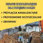 Przyłącza kanalizacyjne - przydomowe oczyszczalnie, prace ziemne