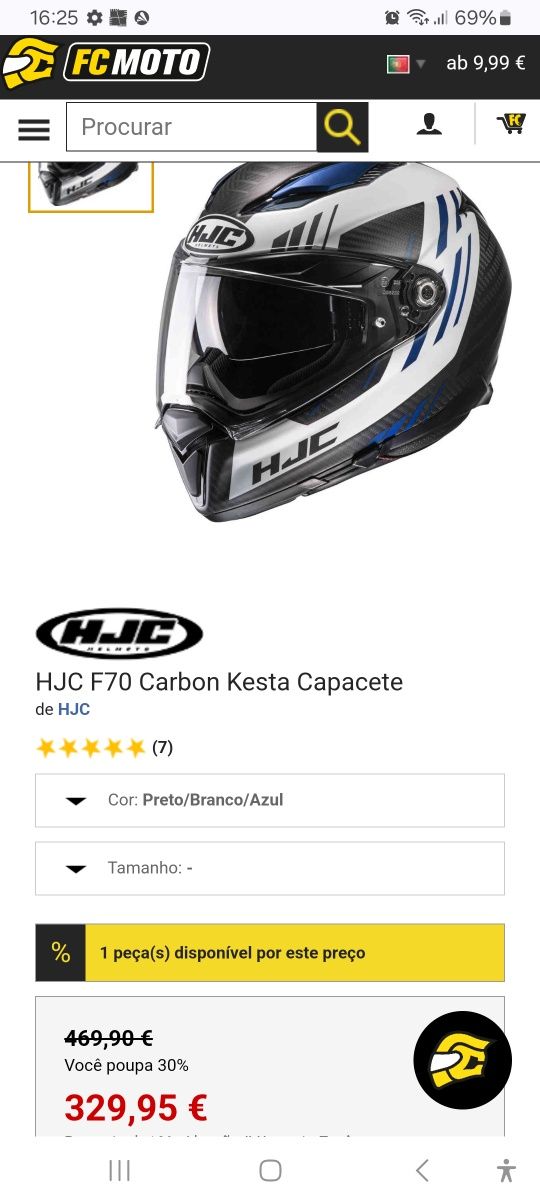 Capacete HJC RPHA F70 -TAM.S