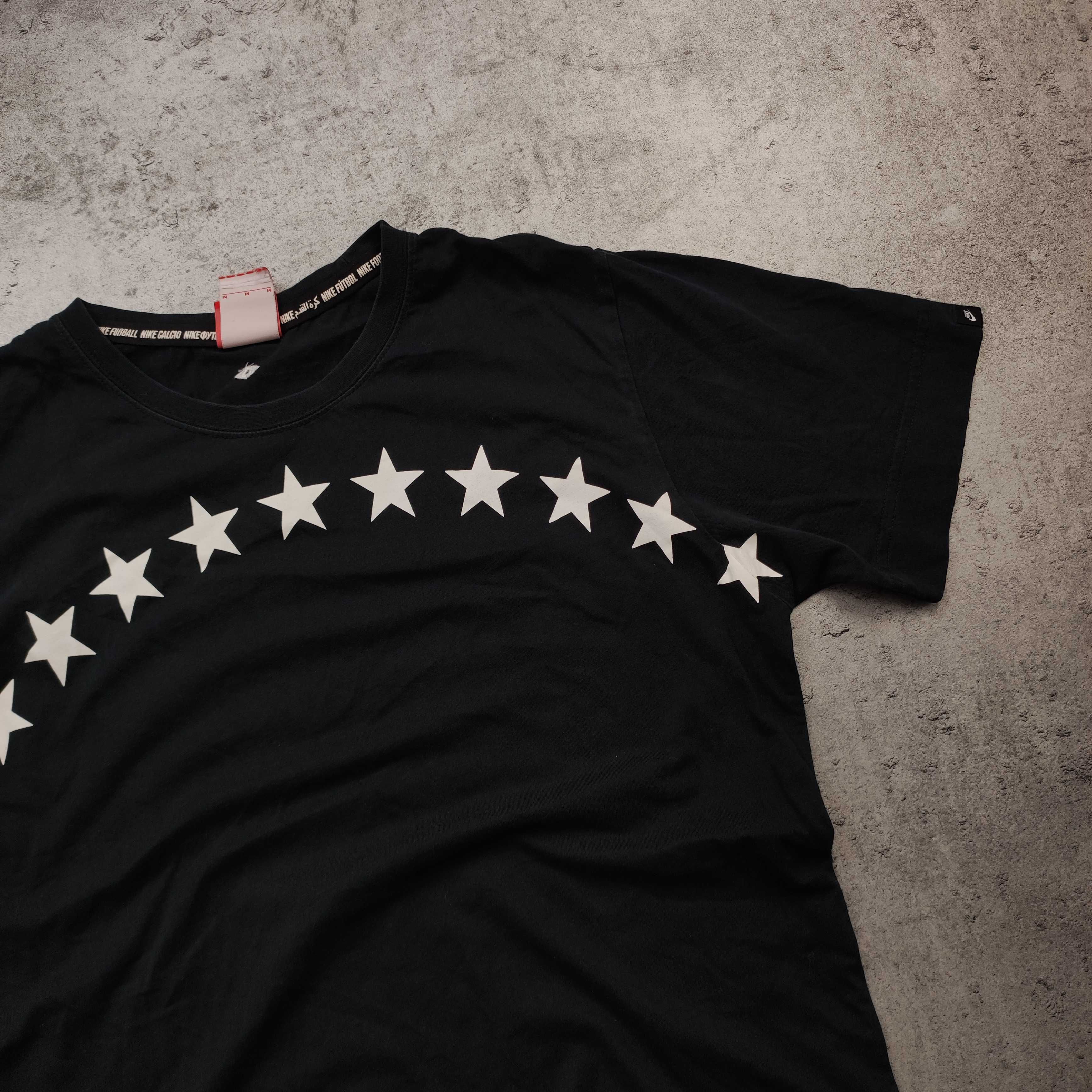 MĘSKA Koszulka PREMIUM Nike Gwiazdy Bawełna Logo Czarna Authentic