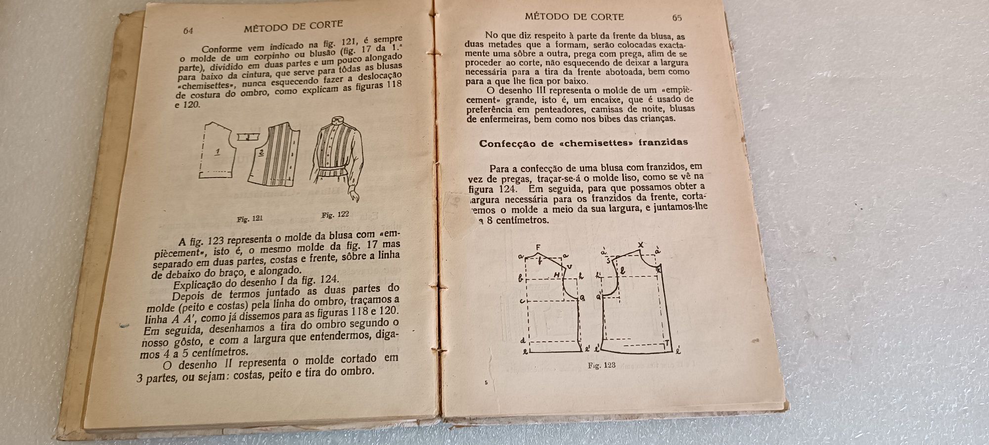 Antigo e raro livro Método de Córte blusas e quimonos - Sistema Francê