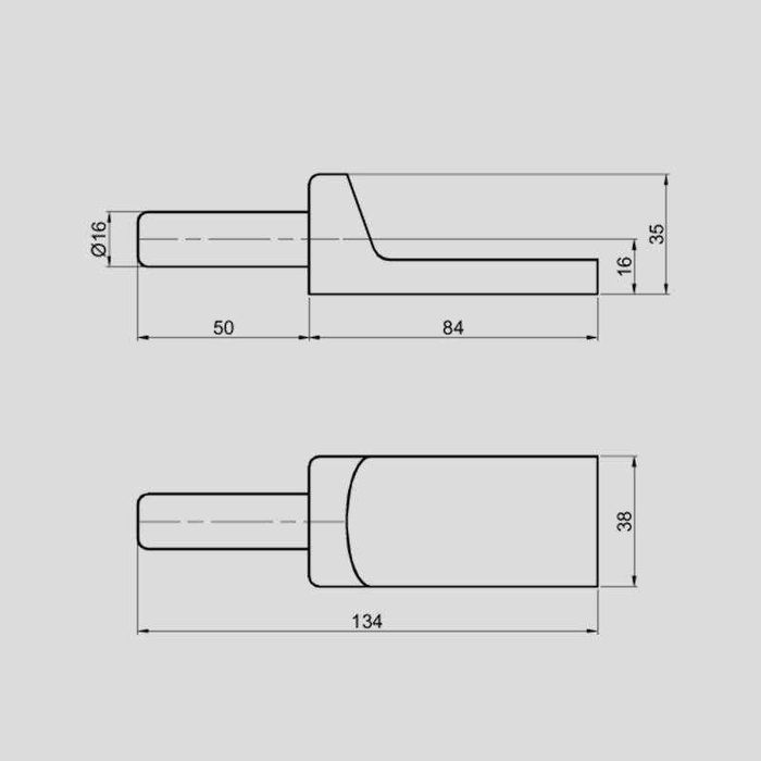 Zawias płaski burty FI16 mocny do przyczepy/wywrotki