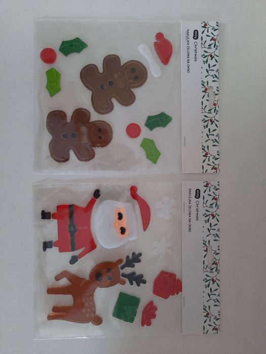 Naklejki żelowe na okno - dekoracja 9 wzorów Boże Narodzenie