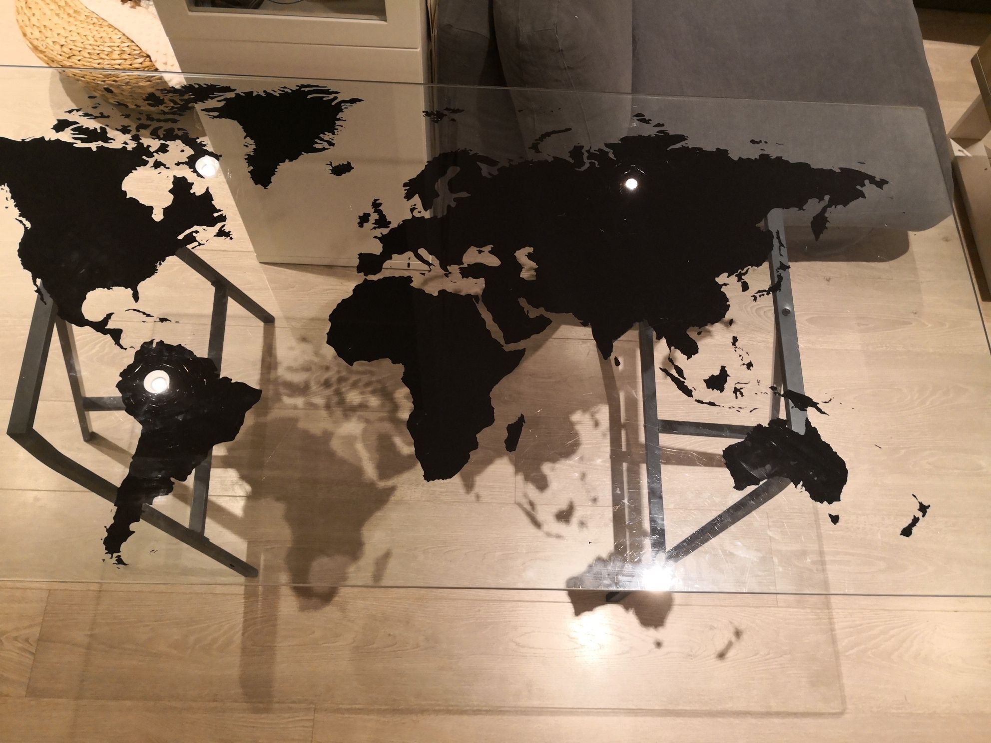 IKEA Biurko Blat Mapa Świata szkło