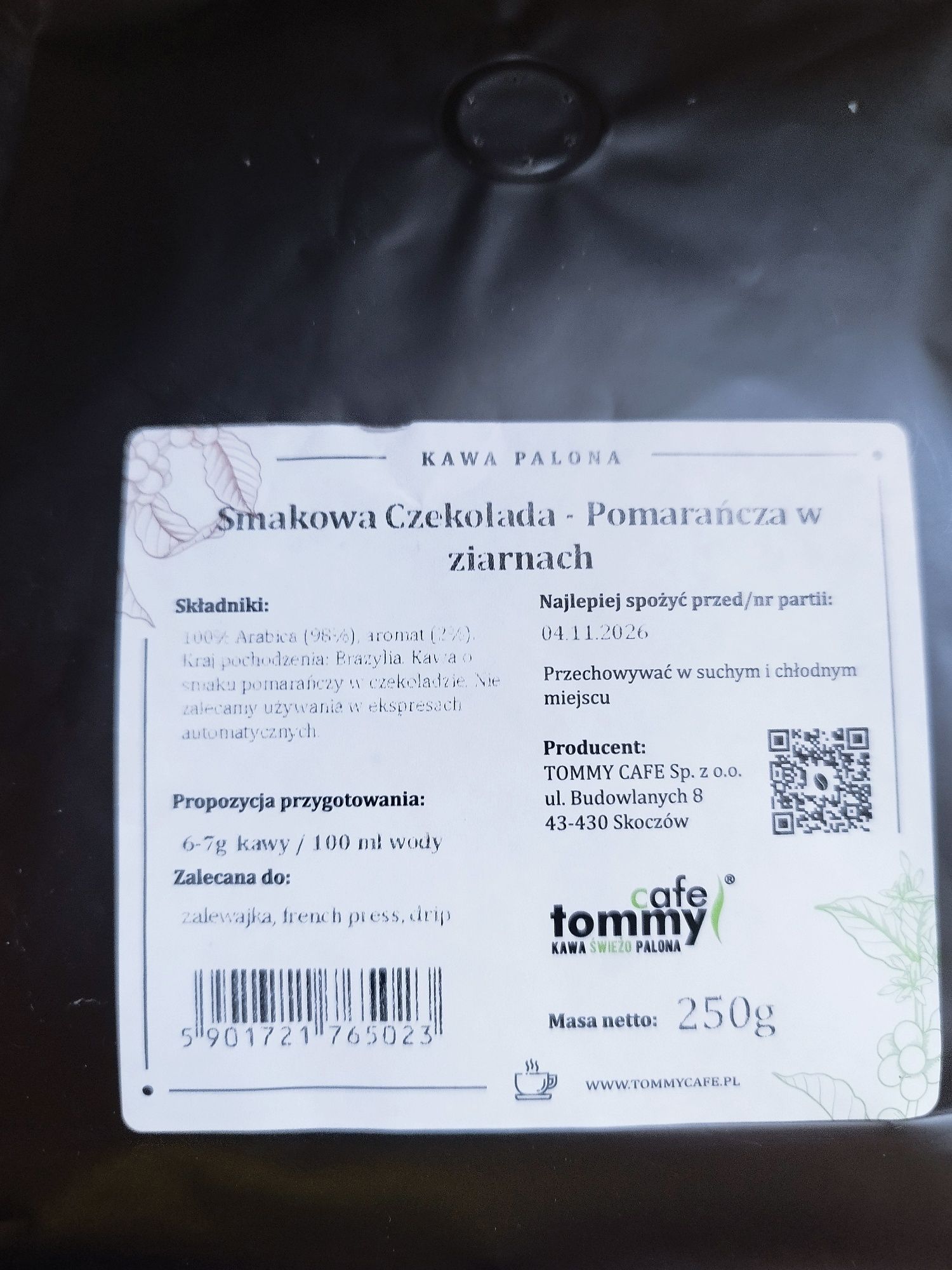 Kawa arabica smakowa pomarańcza w czekoladzie