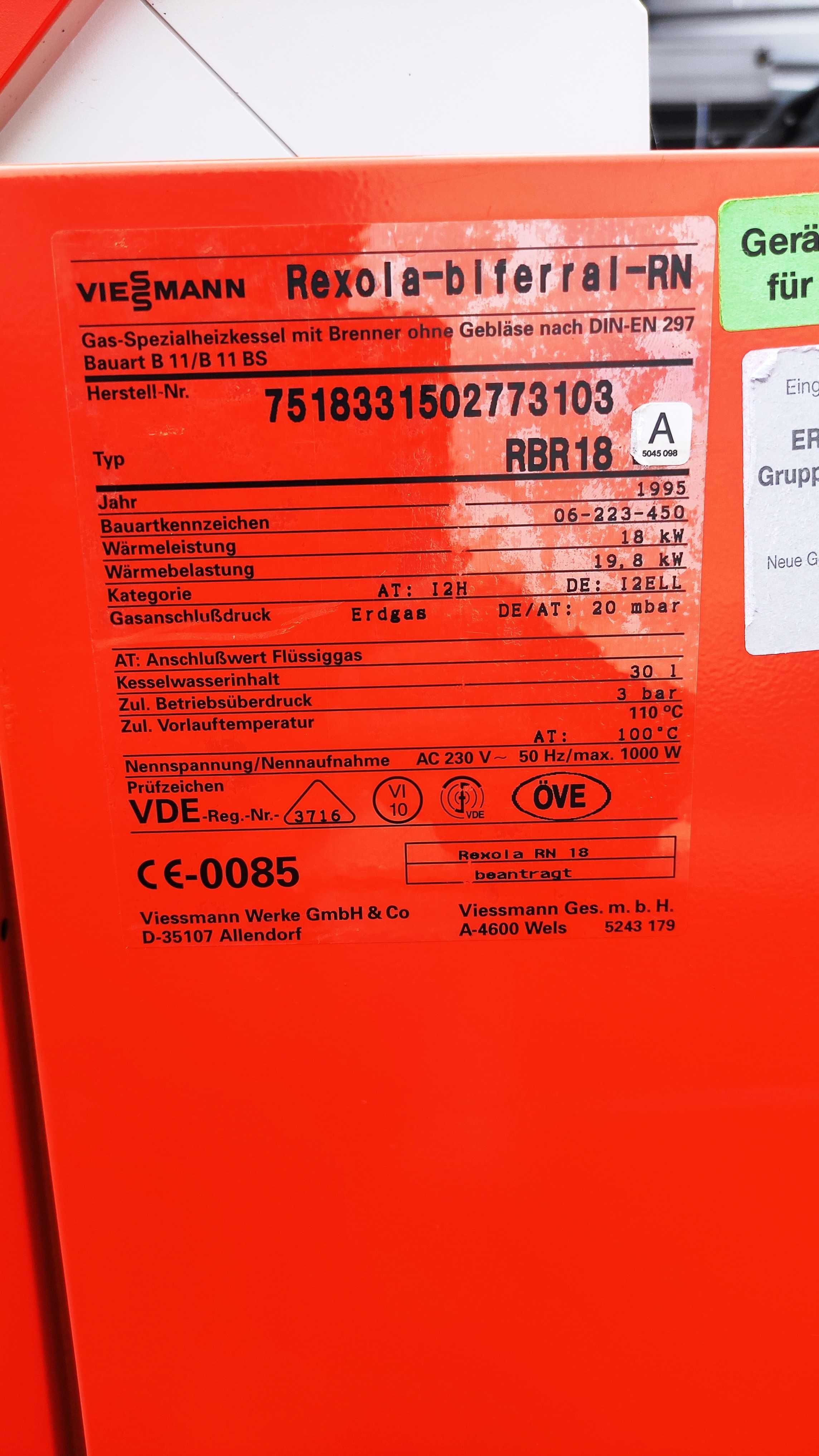 Piec kocioł VIESSMANN 19 / 18 / 24 KW palnik gaz