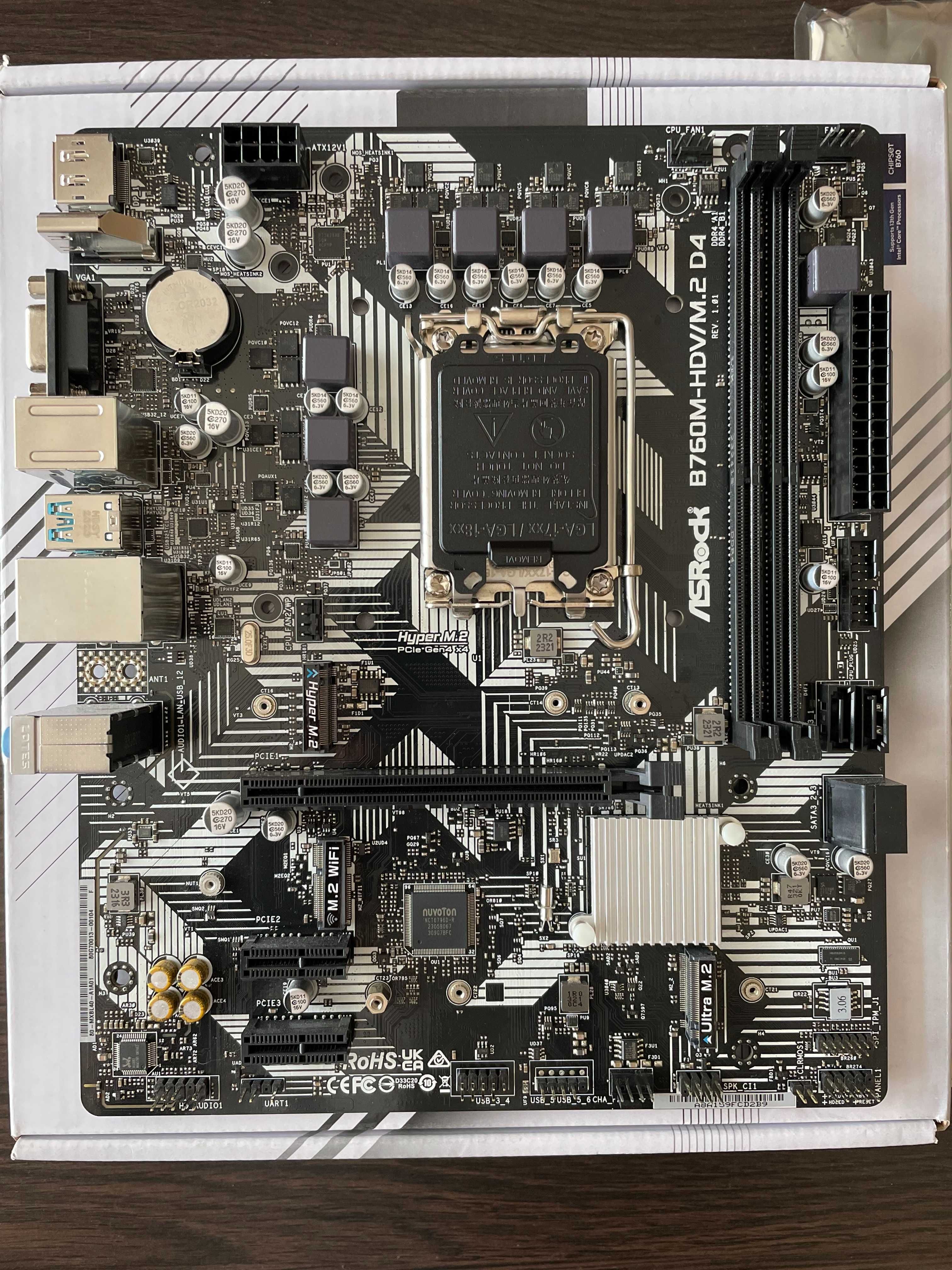 Материнка ASRock B760M-HDV/M.2 DDR4 LGA 1700