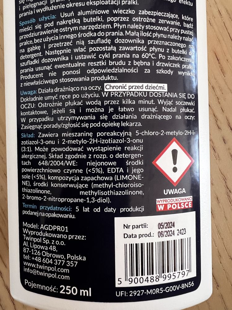 Hillmann środek do czyszczenia pralek automatycznych