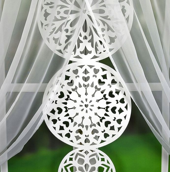 Firanki Gotowe Z Woalu Łapacz Snów 150X400 Woal Upięcia Biała