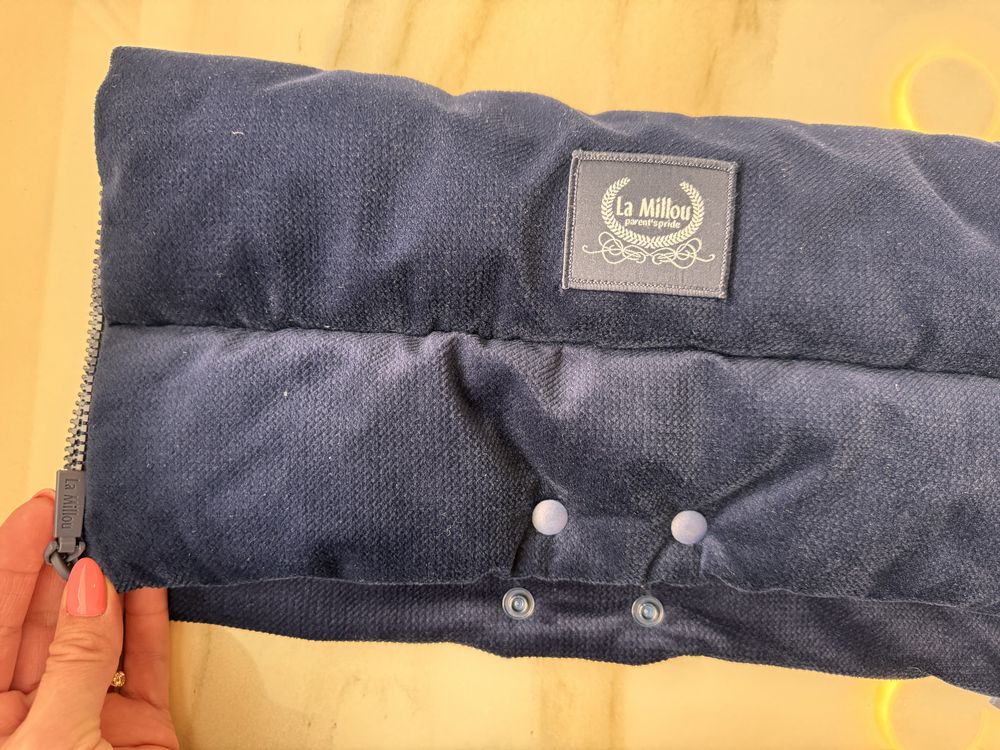 Śpiworek do wózka La Millou Combo multi Royal Navy + mufka do kompletu