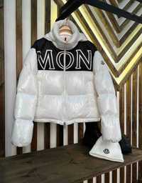 ЛЮКС ЖЕНСКИЙ Пуховик черный белый MONCLER 2024 куртка черная белая топ