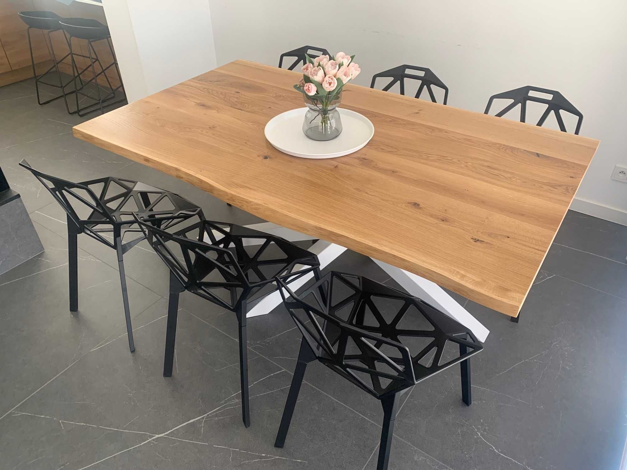 Stół drewniany dąb lity rozkładany rustic blat LOFT Loftowy PIASECZNO