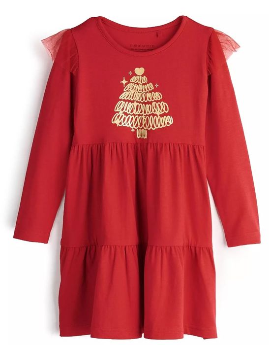Świąteczna sukienka z nadrukiem