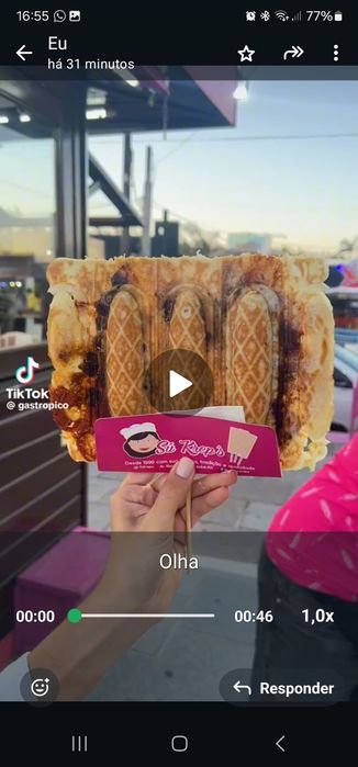 Crepe no espeto"  crepe suíço "