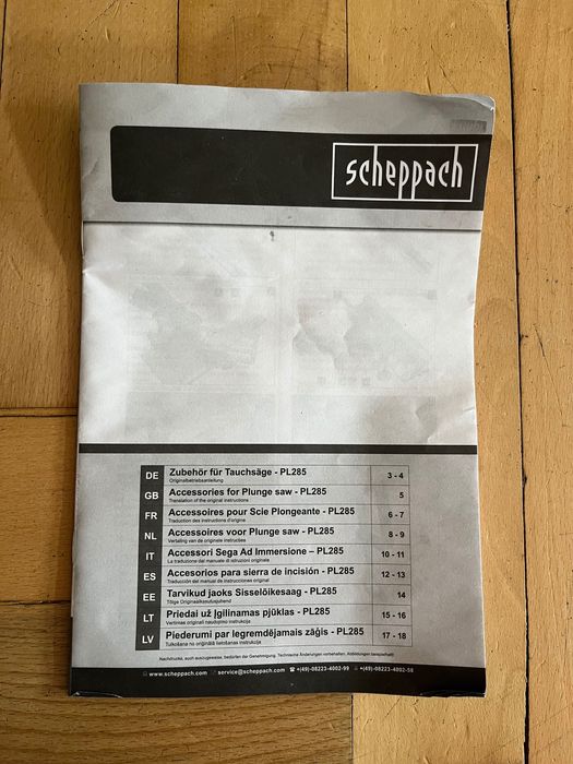 Scheppach Pl285 zagłębiarka, piła tarczowa