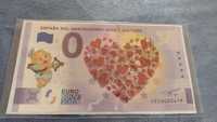 Banknot 0 euro love Hiszpania color kolor kolorowe