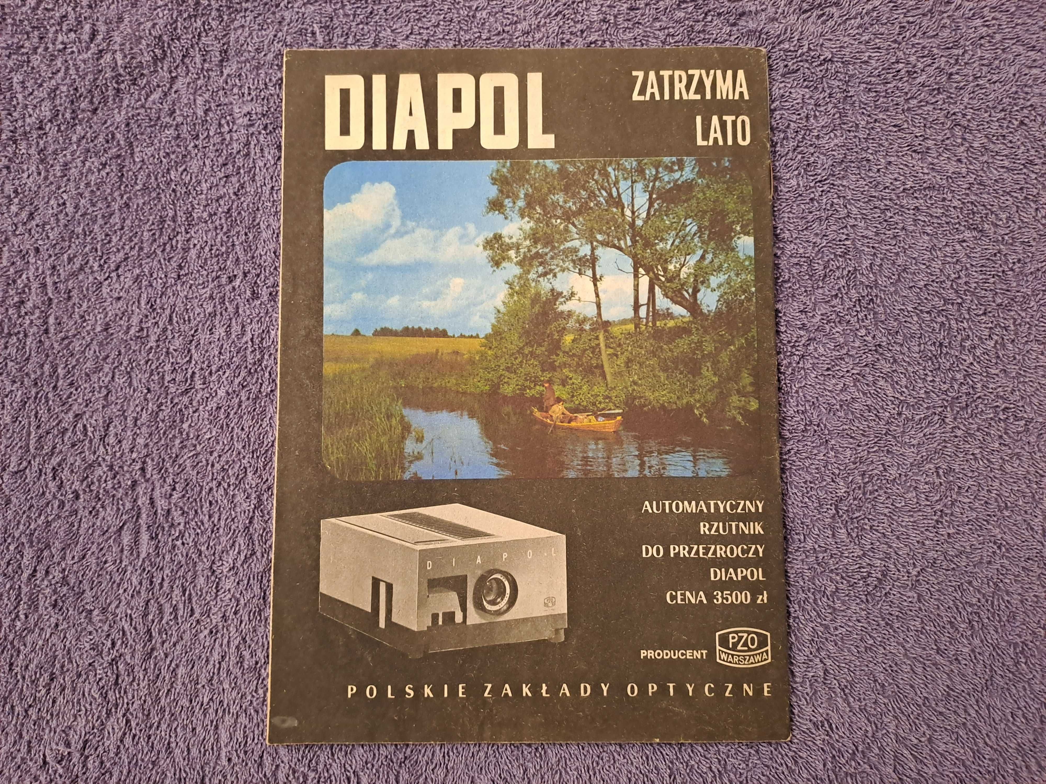 Oryginalna reklama z PRL rzutnik automatyczny DIAPOL PZO Warszawa