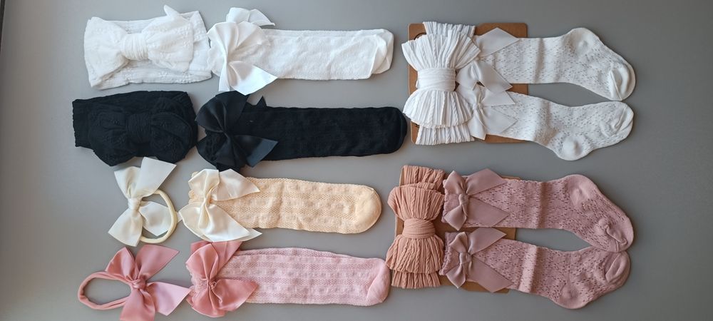 Набір дитячий пов'язочка та носочки, гольфи дитячі.