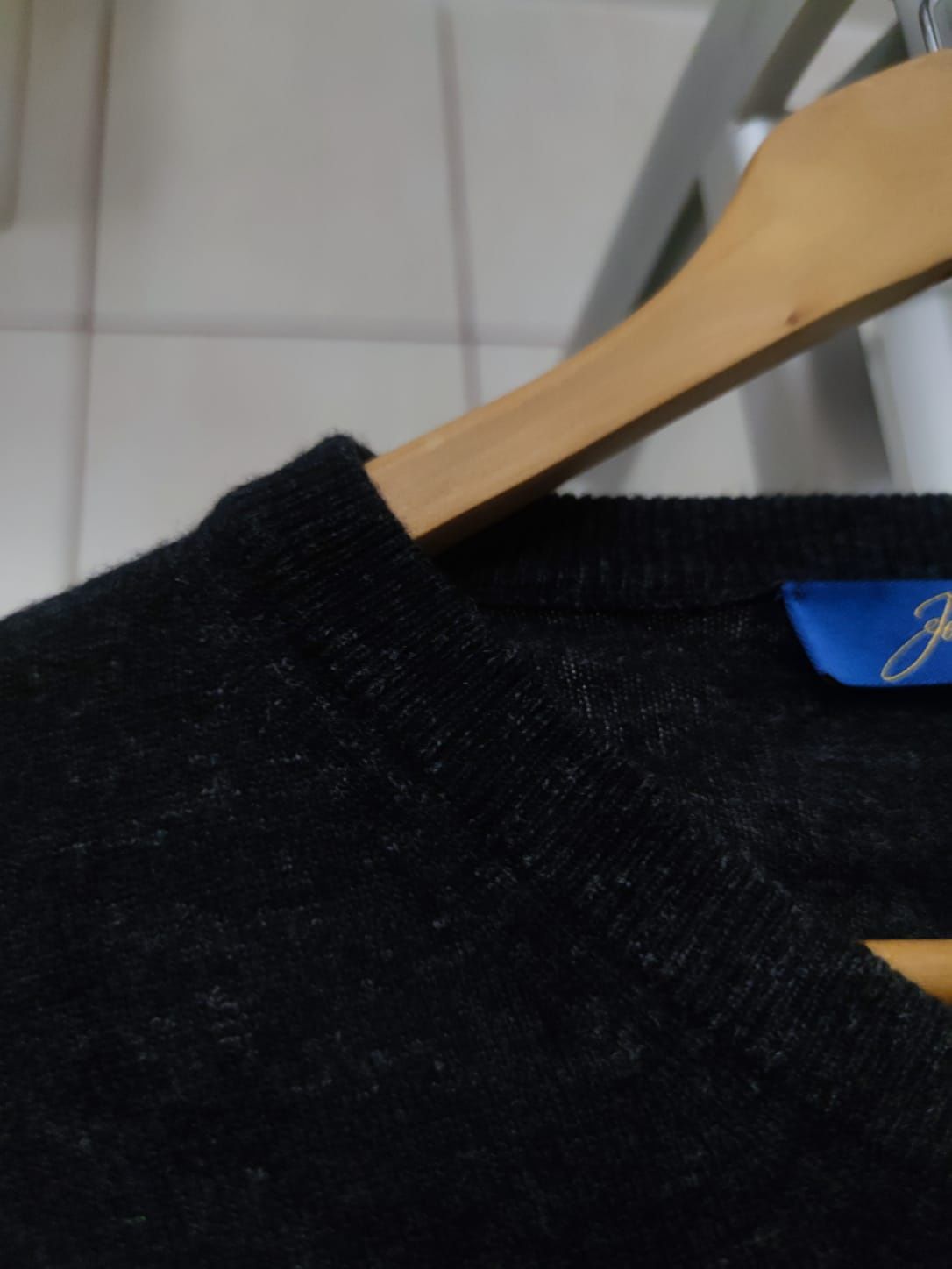 sweter sweterek męski Johann Konen 48 L długi rękaw denim classic spor