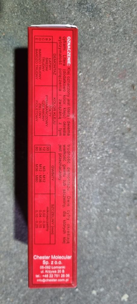 Klej Chester Molecular D-80 3 sztuki nowe